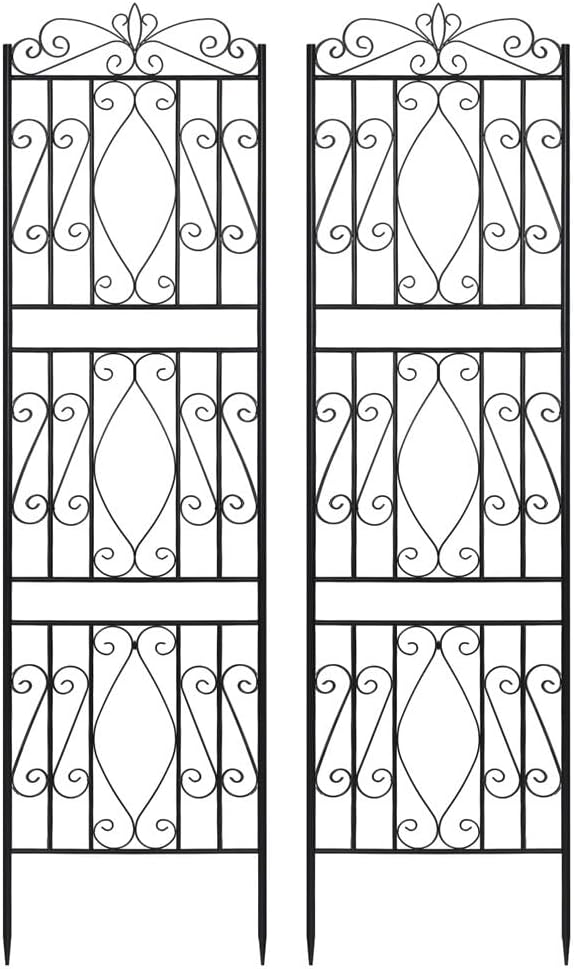 2 Pack Rustic Arch Garden Trellis Rustproof with Stakes Easy Installation for Ivy Climbing Plants