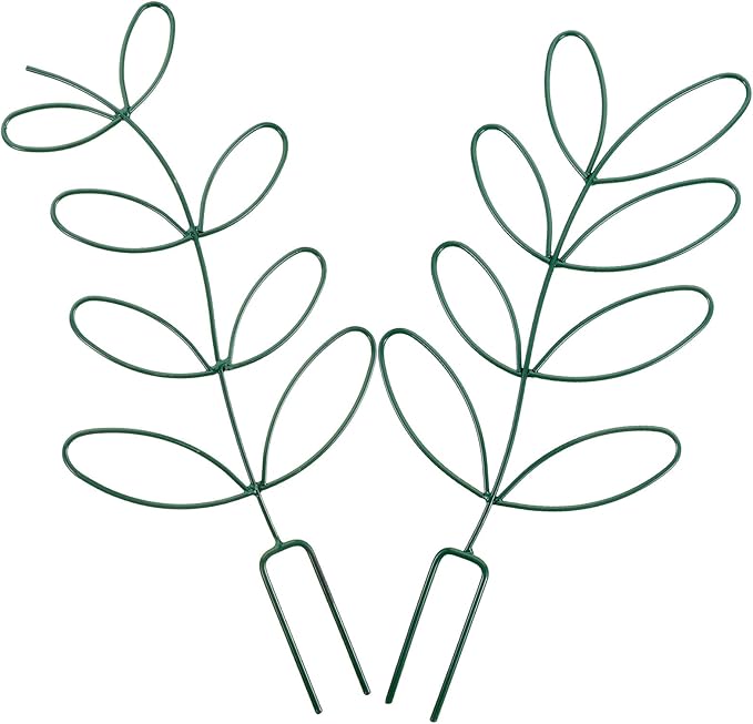 2pcs Green Iron Plant Climbing Frame Trellis for Garden and Indoor Potted Plants Sturdy Tomato Cages with Support for Climbing Vegetables and Flowers