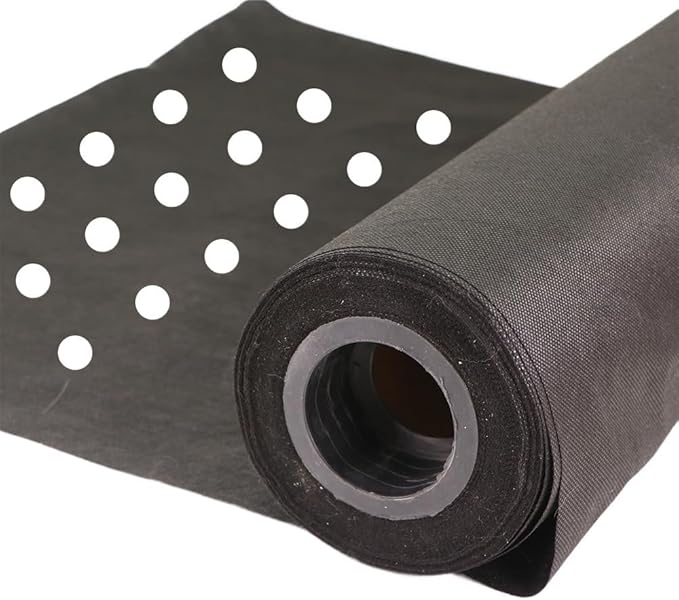 1pc Ground Cover Weed Control Film with Holes Agricultural Greenhouse Fabric Mulch for Strawberries(0.8M*10M*2)