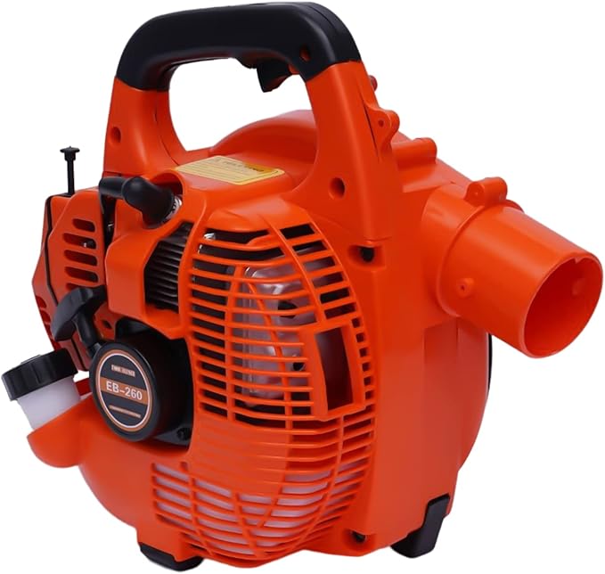 25.4CC Cordless Leaf Blower 7000RPM Handheld Gas Blower Gas Powered Leaf Blower with Silencer Powerful Clearing Performance Gas Leaf Blower for Lawn Care Patio Blowing Leaves and Snow Orange