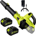Leaf Blower Cordless 500 CFM Electric Leaf Blower with 2 Batteries and Charger 7 Speed Mode 4.0Ah Lightweight Battery Powered Cordless Leaf Blowers for Lawn Patio Driveway