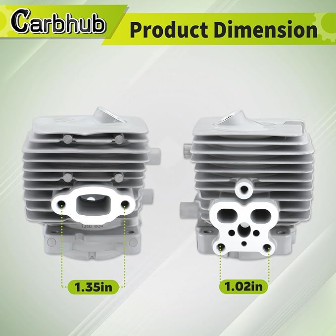 Carbhub BG86 Cylinder Piston Kit for Stihl BG86 BG86C SH86C BR200 SR200 Blower Replace 4241 020 1203 4241 020 1204 with Fuel Line Hose Filter Tank Vent Gasket