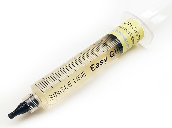Liquid Culture Syringe 5 Pack - Beginner Mushroom Mycology Starter Pack - Grow on agar grain straw or standard master mix hardwood blocks