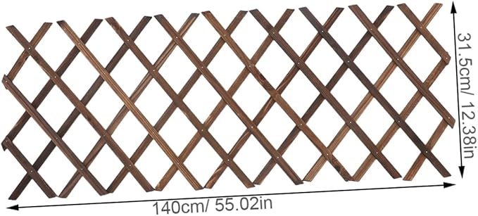 Expandable Wood Lattice Fence Rustic Garden Trellis for Climbing Plants Outdoor Balcony Patio Decor Adaptable Wooden Frame Supporting Vine Growth and Natural Elegance