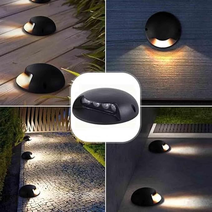 Underground Light LED - IP65 Outdoor Waterproof Spotlight 1 Sides Glow Deck Lights 24V LED Garden Buried Lamp for Patio Pathway Lawn Steps Landscape Lights(Warm White Light3W-24V)