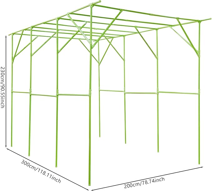 Garden Trellis Arch for Climbing Plants Outdoor 90in Tall Metal Plant Support Trellis Plant Support Rack Trellises for Climbing Vine Cucumber Pea BeanGreen