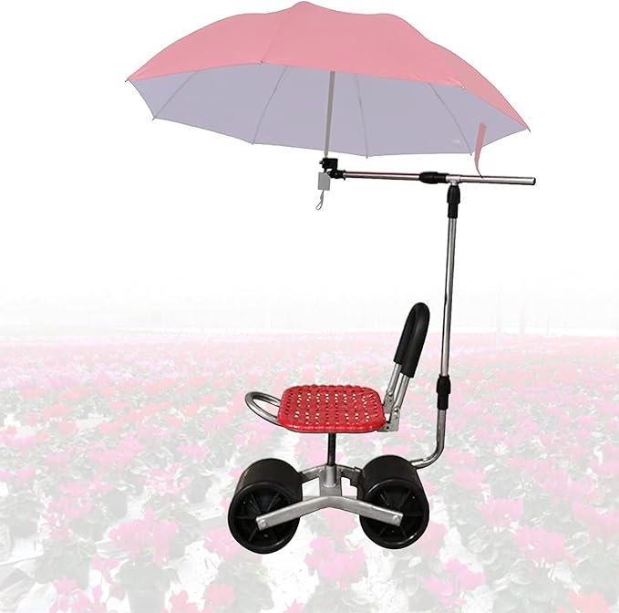 Garden Trolley Rolling Seat Kneele Stool Cart Patio Wagon Scooter Chair with Comfort Cushion Perfect Garden Stool for Garden Outdoor Yard Load Capacity Up to 150 Kg