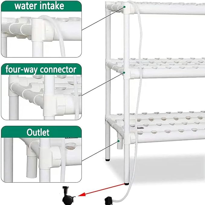 3-Layer 108-hole Hydroponic Planting Tower Soilless Cultivation Planting Kit Suitable for Hydroponic Planting of Leafy Vegetables