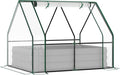 Elevated Metal Garden Bed with Greenhouse Top 48”x36” Outdoor Planter with 2 Adjustable Windows to Optimize Growing for Fruits and Flowers Clear Cover Included