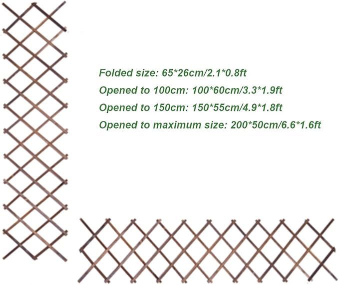 Expandable Garden Trellis Support for Climbing Plants Wooden Lattice Fence Wall Panel Lattice Panels for Outside for Climbing Plants Vine Ivy Rose Cucumbers Clematis(65 * 26cm)