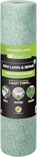 Growtrax Biodegradable Grass Seed Mat - 100 sqft Year Round Green - Grass Seed and for Lawns Dog Patches &amp Shade - Just Roll Water &amp Grow - No Fake or Artificial Grass