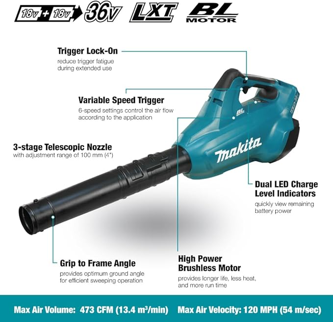 Makita - DUB362Z Brushless Blower 36 Volt Bare Unit