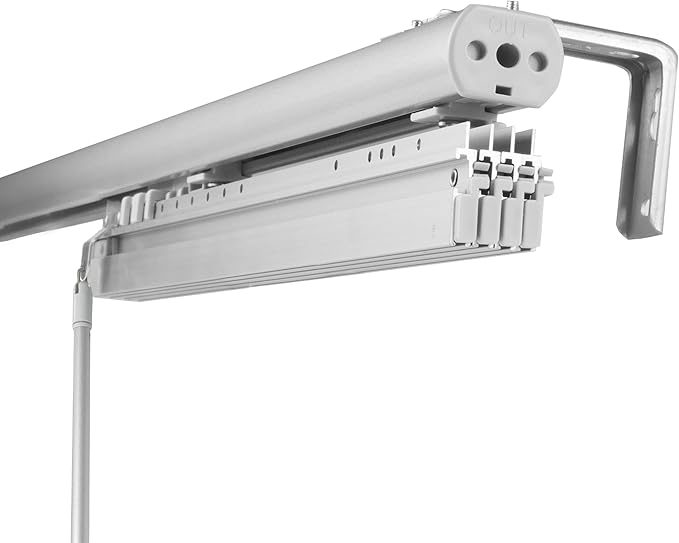 A&ampF Rod Décor - ICY White 4-Panel Single Rail Panel Track Extendable 48-88 W x 94 H Panel Width 23.5