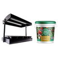 SunBlaster Grow Light Garden with 2 Strip Lights &amp T5 Reflectors + Gaia Green All Purpose Plant Food for Resilient Crop Growth