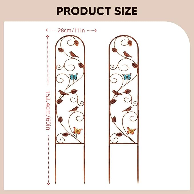 Metal Garden Trellis for Climbing Plants Iron Art Plant Support Decorative