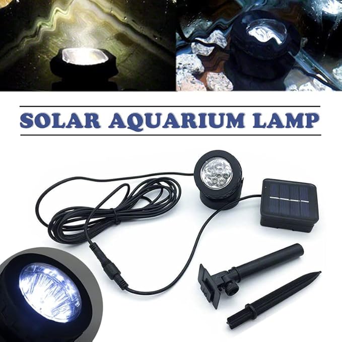 Creative 6 LED Solar Garden Fish Tank Spotlight Underwater Projection Lamp Water Land Dual-Use Outdoor Lawn Landscape Lamp