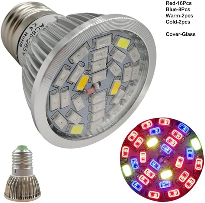 Fengyan Home Bulbs 5W AC85-265V E27 28LEDs Full Spectrum Grow Light Led Grow Lamp Hydroponic Systems Best for Medicinal Plants Growth Flowering 10 PCS / Pack Household Lamp ( Emitting Color : Blue )