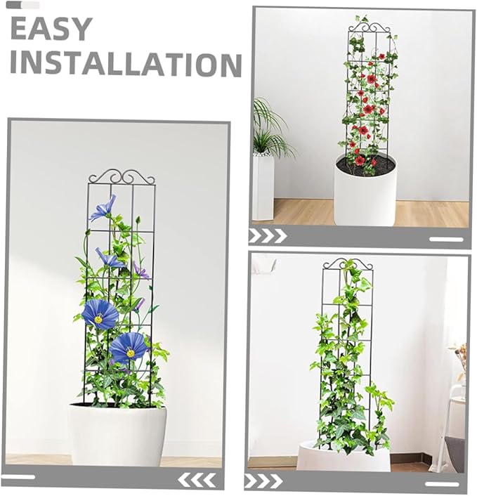 Yardwe 4pcs Metal Garden Trellis Plant Climbing Rack for Vines Support for Potted Plants for Indoor Multifunctional Design for Healthy Growth