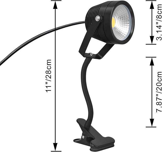 Kiven IP65 Waterproof LED Landscape Up Down Ligh Black Decorative Spotlight with Plug-in Cord and Timer for Indoor Outdoor Yard Plants Advertising Board LED Lawn Light (5W Yellow Light)