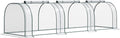 Outsunny 11' x 3' x 2.5' Mini Greenhouse Portable Tunnel Green House with Roll-Up Zippered Doors UV Waterproof Cover Steel Frame Clear
