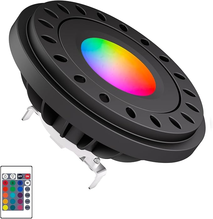 RGB PAR36 LED Light Bulb Color Changing Warm White+15 Colors Choices on Remote Control 12V Low Voltage Spotlight for Outdoor Landscape Lighting GardenYardFlagpole Lighting