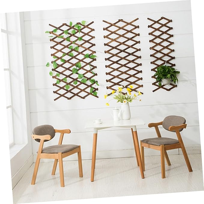 Wooden Climbing Plant Support Carbonized Lattice Trellis Garden Fence Panel for Plants