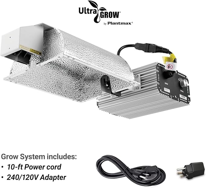 UltraGrow – Classic 1000W DE Double Ended HID Grow Light System with HID Bulb Dimmable Ballast for Indoor Growing (Classic &amp MH)