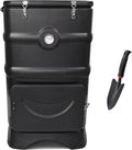 EJWOX Insulated Compost Bin with Ventilation System - Quickly Composting All Year Round A Reservoir at The Bottom Design to Collect The Leachate (30 Gal Black)