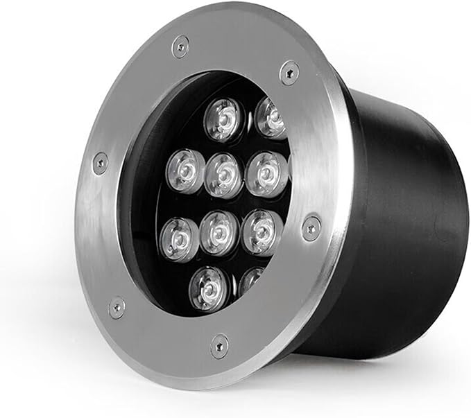 IP66 Waterproof LED Underground Light - Recessed Spotlight for Pathway Patio Garden Step Deck - 85-265V Round Landscape Lamp for Outdoor Lighting (Warm White 3W)