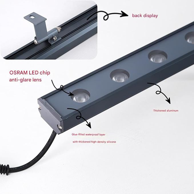 24W LED Wall Washer Light - Waterproof IP65 Outdoor Spotlight for Landscape Patio &amp Garden - AC85-265V Warm White for Churches Events &amp Commercial Use