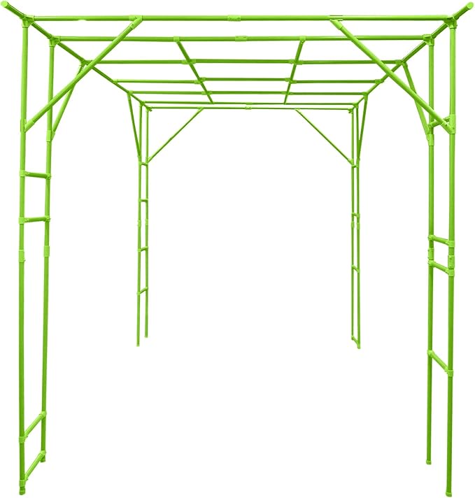 H Tall Grape Vine Trellis Garden Arch Trellis for Climbing Plants Outdoor Metal Walkway Arbor Pergola Support Rack Trellises for Vegetable Fruit Cucumber Pea Bean Vineyard 118x78x90 (Green)