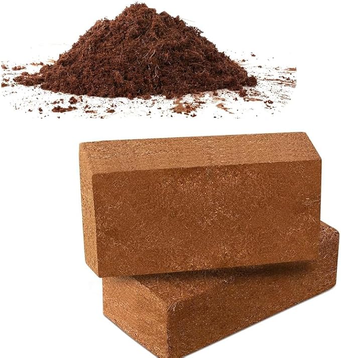 1/3/5/10 Organic Fiber Coir Bricks for Plants and Gardening - Suitable for Garden Soil Seed Starting Soil and Mulch - Coconut Fiber Potting Mix (5x10x20cm) (3 pcs)