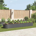 Steel Planter Raised Bed Metal Flower Box Planter Raised Beds Outdoor Garden for Planting Fruit 157.5x31.5x17.3 Gray -737