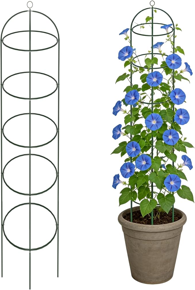 Garden Obelisk Trellis for Climbing Plants 69inch/5.7FT Heavy Duty Metal &amp Rustproof Plant Climbing Support for Garden Indoor Outdoor Potted Plant Flowers Fruits Vegetable Vines 1pack