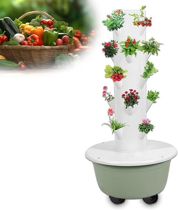 Herb Tower Hydroponic Green Kit Hydroponics Systems - Indoor and Outdoor Hydroponics Growing System for Indoor Garden - Grow Herbs Fruits &amp Vegetables A(28Pots)