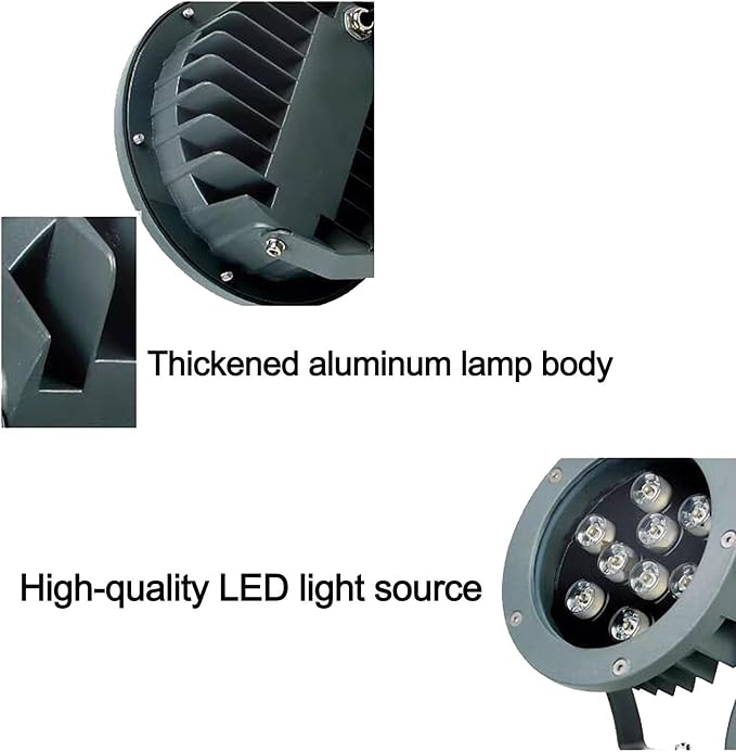 Tree Spotlight LED - IP65 Waterproof Round Outdoor Flood Light 220V Plug-in Landscape Lamp for Garden and Courtyard (Red A-12W) (Purple B)