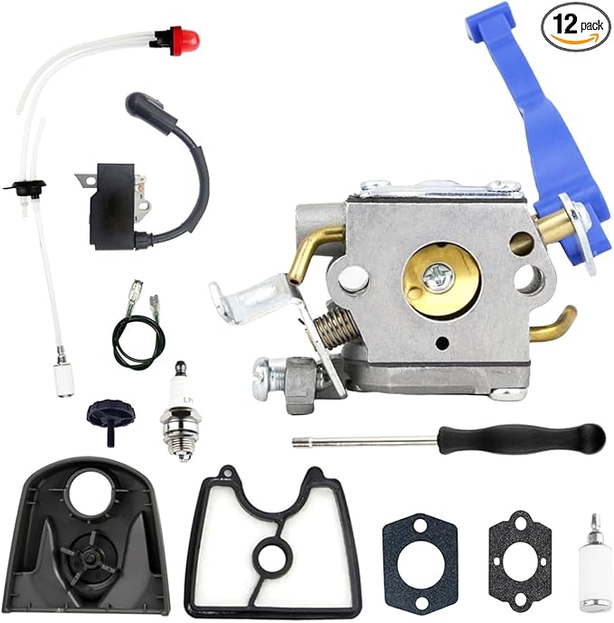 125B Carburetor Tune Up Kit for Husqvarna 590460102 125B 125BV Handheld Leaf Blower Replace for Zama C1Q-W37 -With 125B Ignition Coil