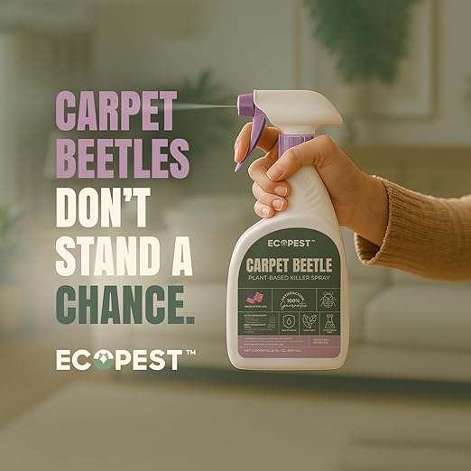 Carpet Beetle Spray – Natural Plant-Based Killer for Carpet Beetles Larvae &amp Eggs | Fabric &amp Furniture-Safe Home Treatment for Indoor Use | Child &amp Pet Safe Low Odor Eco-Friendly (128