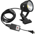 Kiven IP65 Waterproof LED Landscape Clamp Light Black Decorative Spotlight with Plug-in Cord and Timer for Indoor Outdoor Yard Step Statue LED Lawn Light (5W Yellow Light)