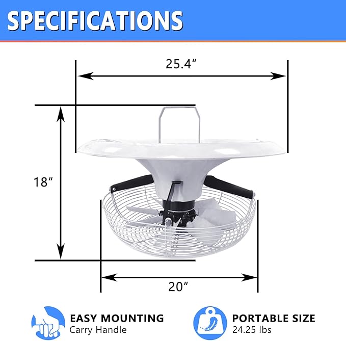 Vertical Ventilation Fan -Vertical Airflow Fan Greenhouse Vertical Axial Circulation Fan VF500-FloFan 120 Volt