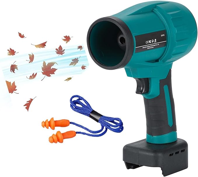 Cordless Leaf Blower Compatible with M@Kita 18V Battery - 35000 RPM High Velocity Electric Air Duster &amp Turbine Fan for PC Cleaning Woodworking Sawdust Yard Debris - Lightweight Handheld Blower