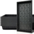 Growing Trays 1020 Plant Nursery Trays Heavy Duty Seed Starter Flat Seedling Tray for 72/128 Cell Plug Tray Transplant Growing Microgreens (21×11 10 Pack 1.6 Deep Without Holes)