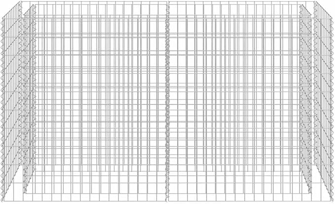 Gabion Raised Bed 70.9x70.9x39.4 in Silver Galvanized Steel Rectangular Planter Box Heavy Duty 3099 lbs Capacity Rustproof Outdoor Garden Fence for Backyard Patio Yard