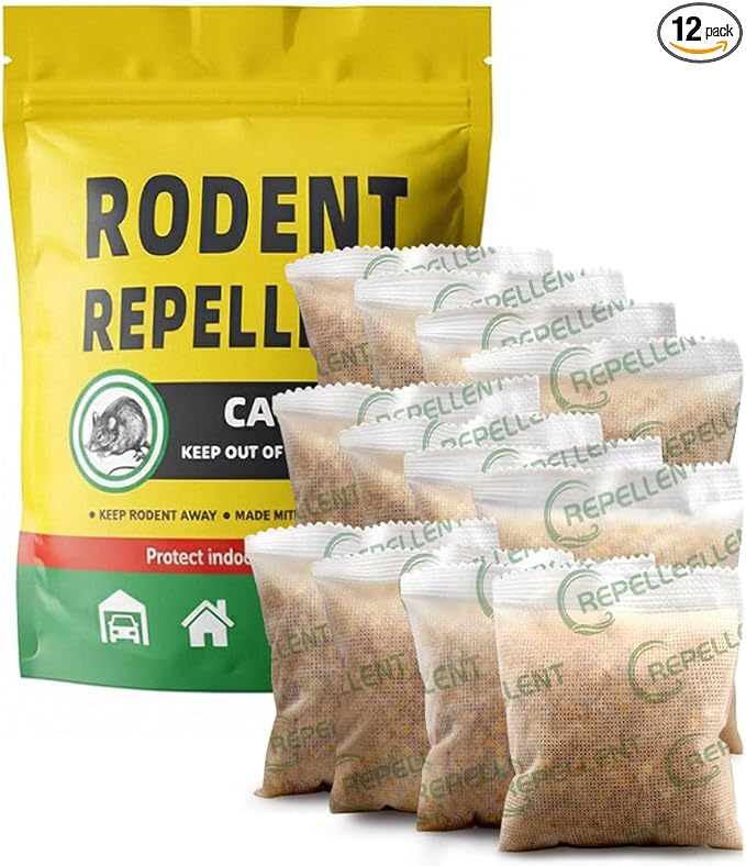 Rodent Repellent Mouse Repellents Rat Repellent Natural Mice Repellent Indoor Extra-Strength Peppermint Oil to Repel Mice and Rats Keep Mice Away Rat DeterrentPowerfully&ampEffectively-12P
