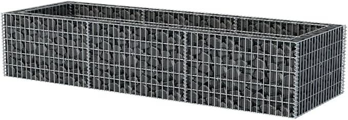 Gabion Raised Bed Gabion Mesh Planter Outdoor Metal Raised Garden Beds for Growing Vegetables Flowers Herbs and Succulents Steel 106.3x35.4x19.7