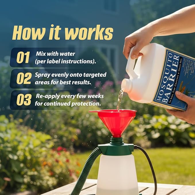Liquid Garlic Mosquito Repellent Concentrate 1 Gallon (2 Pack) – Professional Outdoor Treatment for Lawns Landscapes &amp Perimeter Areas – Yard &amp Home Mosquito Protection
