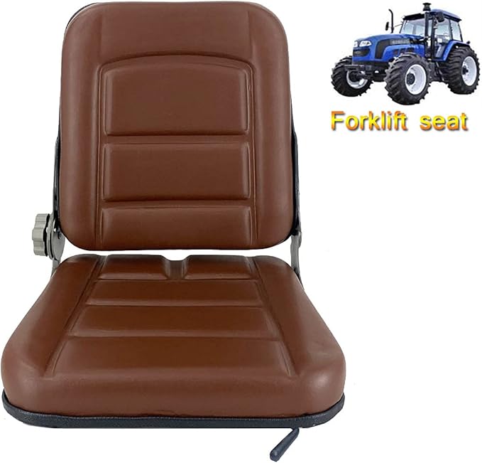 Universal Lawn Mower Seat High Back Mower Seat Tractor Seat w/Adjustable Backrest Lawn Mower Seat Replacement Brown