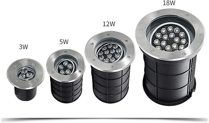 LED Recessed Spotlight - IP67 Waterproof Outdoor Landscape Light Adjustable Angle 85-265V Colored Decking Lights (Blue 9W Green 18W)