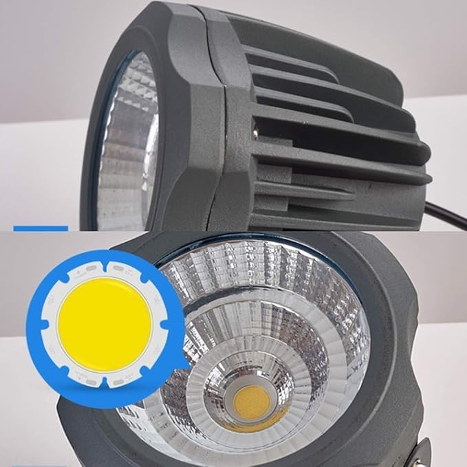 20W 360° Rotating COB LED Spotlight - Adjustable Lawn Landscape Lighting Fixture for Garden Patio and Scenic Outdoor Decor (Yellow Light)