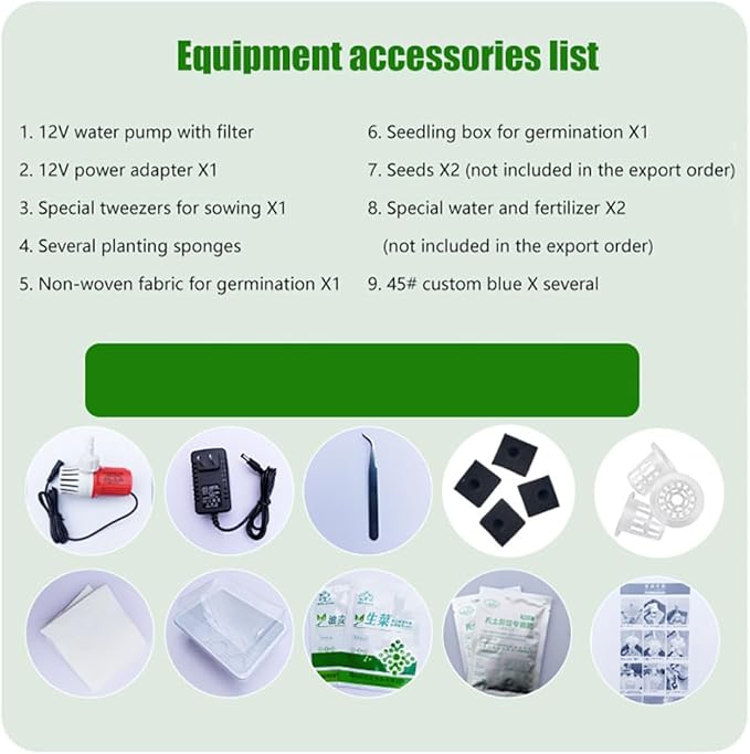 Hydroponic Tower System Hydroponic Grow Kit Earthless Growing System Aeroponics Tower with Hydration Pump Adapter Seed Bed and Net PotsGray10th Floor